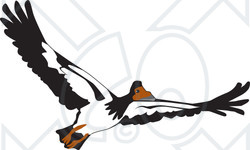 Royalty-Free (RF) Clipart Illustration of a Flying Goose ~ CartoonsOf.com