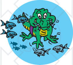 fish with crocodile mouth clipart