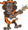 Happy Chimp Playing an Electric Guitar