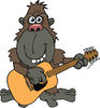 Happy Ape Musician Playing a Guitar