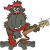 Happy Ape Musician Playing an Electric Guitar