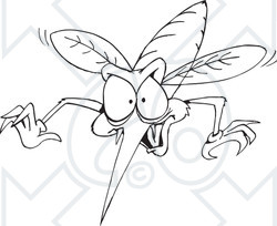 Royalty-Free Clip Art Illustration of a Coloring Page Outline Of A Mosquito