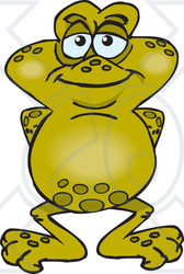 Clipart of a Happy Toad Standing - Royalty Free Vector Illustration