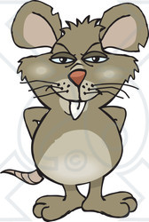 Clipart of a Rat Standing - Royalty Free Vector Illustration