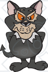 Clipart of a Tasmanian Devil Standing - Royalty Free Vector Illustration