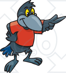 Clipart of a Crow Boy Pointing - Royalty Free Vector Illustration ...