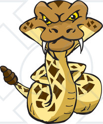 Clipart of a Happy Rattlesnake with His Hands Behind His Back - Royalty Free Vector Illustration