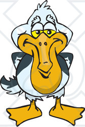 Clipart of a Happy Pelican - Royalty Free Vector Illustration