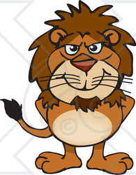 Clipart of a Happy Male Lion Standing - Royalty Free Vector Illustration