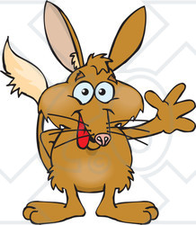 Clipart of a Happy Bilby Waving - Royalty Free Vector Illustration