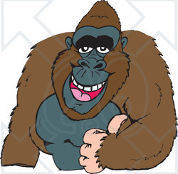 Clipart Illustration of a Friendly Gorilla Giving The Thumbs Up