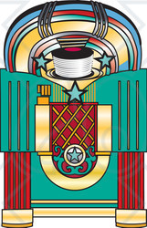 Clipart Illustration of a Colorful Retro Jukebox