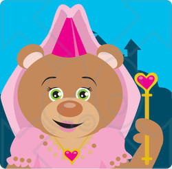 Clipart Illustration of a Princess Teddy Bear Character