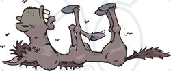 Royalty-Free (RF) Clipart Illustration of a Stinky Dead Horse With Flies