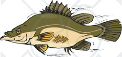 Royalty-Free (RF) Clipart Illustration of a Profiled Yellow Belly Fish