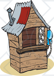 Royalty-Free (RF) Clipart Illustration of a Small Wooden Shack